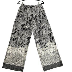 Victorias Secret Pants Womens 4 Paisley Wide-Leg Relaxed Fit Lightweight Boho‎